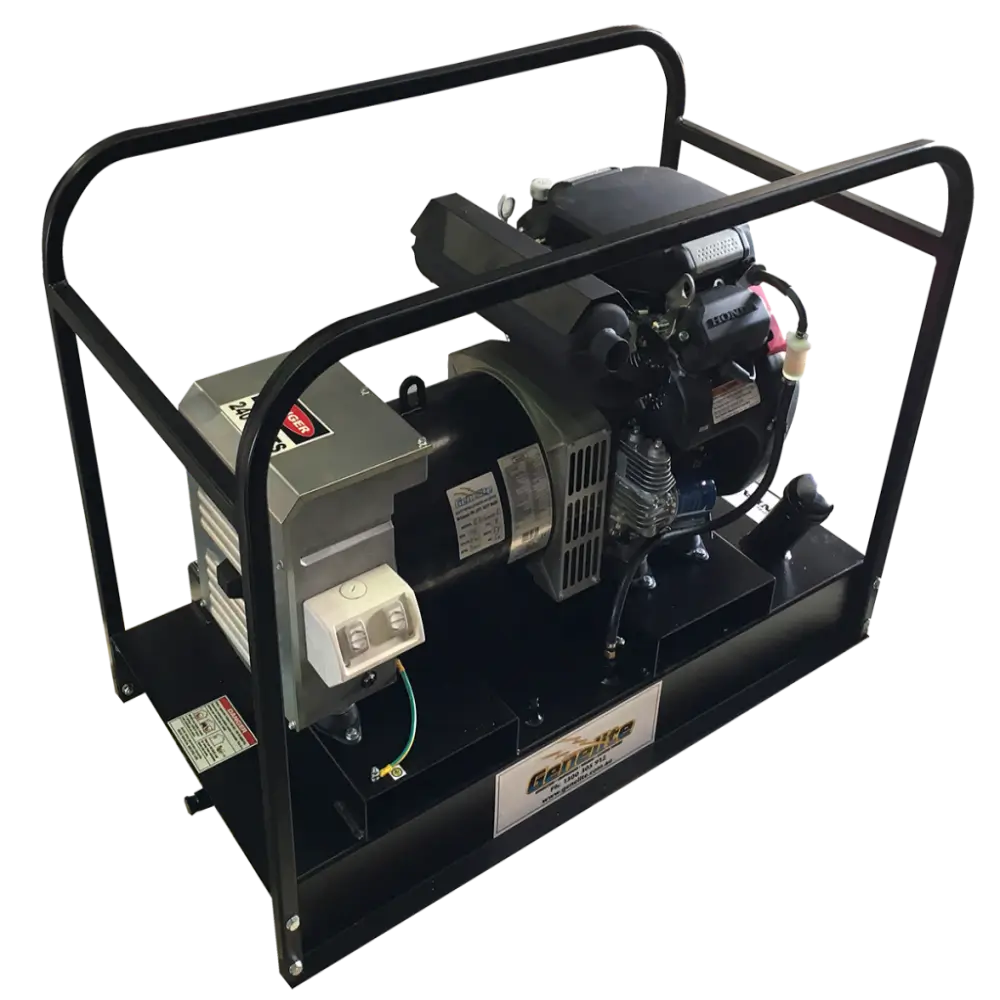 Honda 12.5kVA Fuel Based Tank Petrol Generator slightly angled to the right on a transparent background