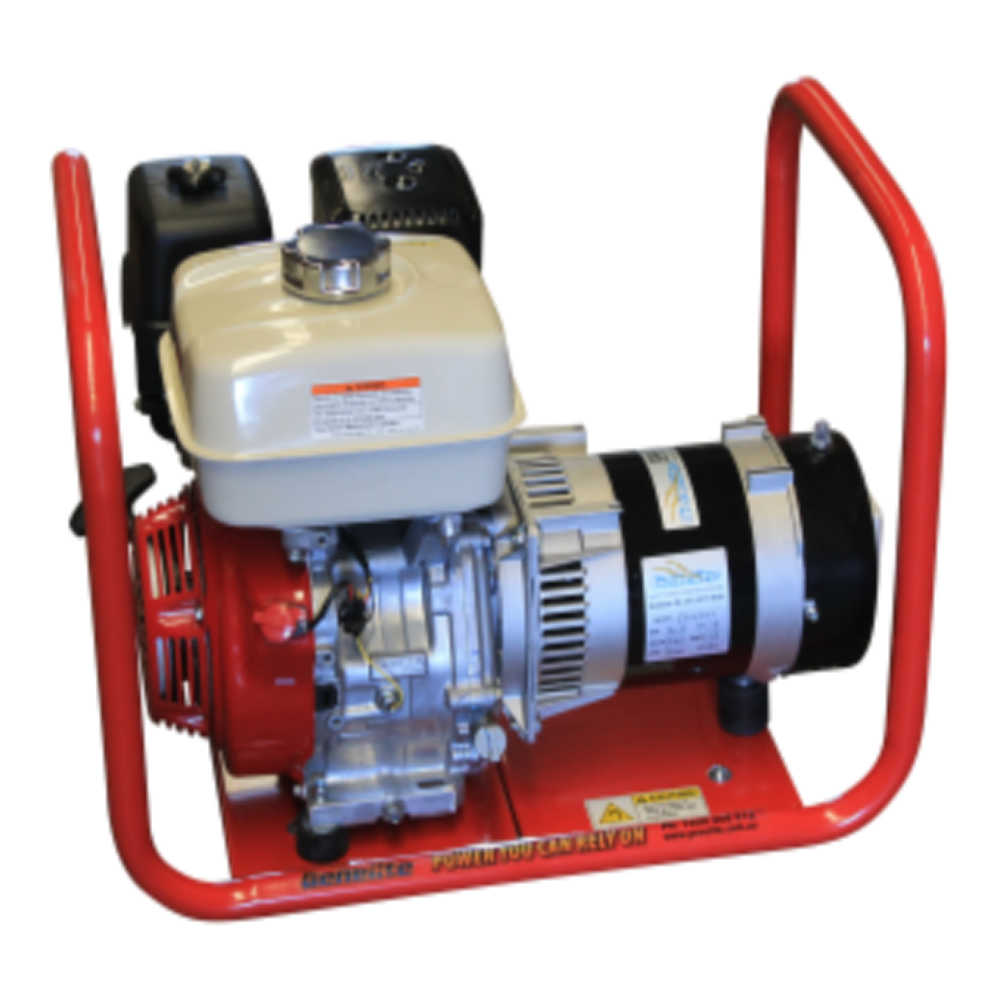 Honda 4.5kVA Petrol Generator side on a white background