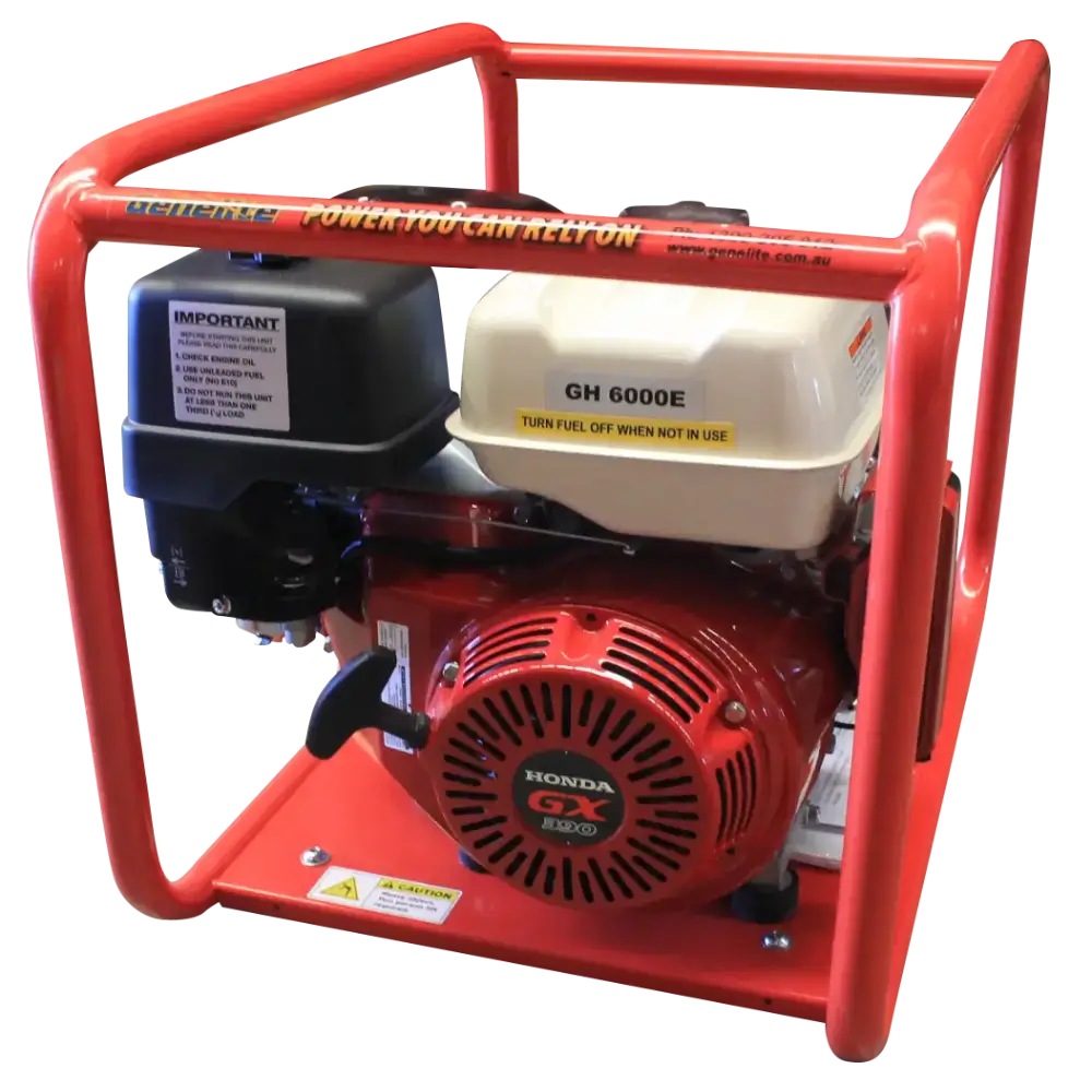 Honda 7.5kVA Electric Start Generator front  on a transparent background
