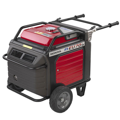 Honda 7kVA Portable Inverter Generator front and side on a white background