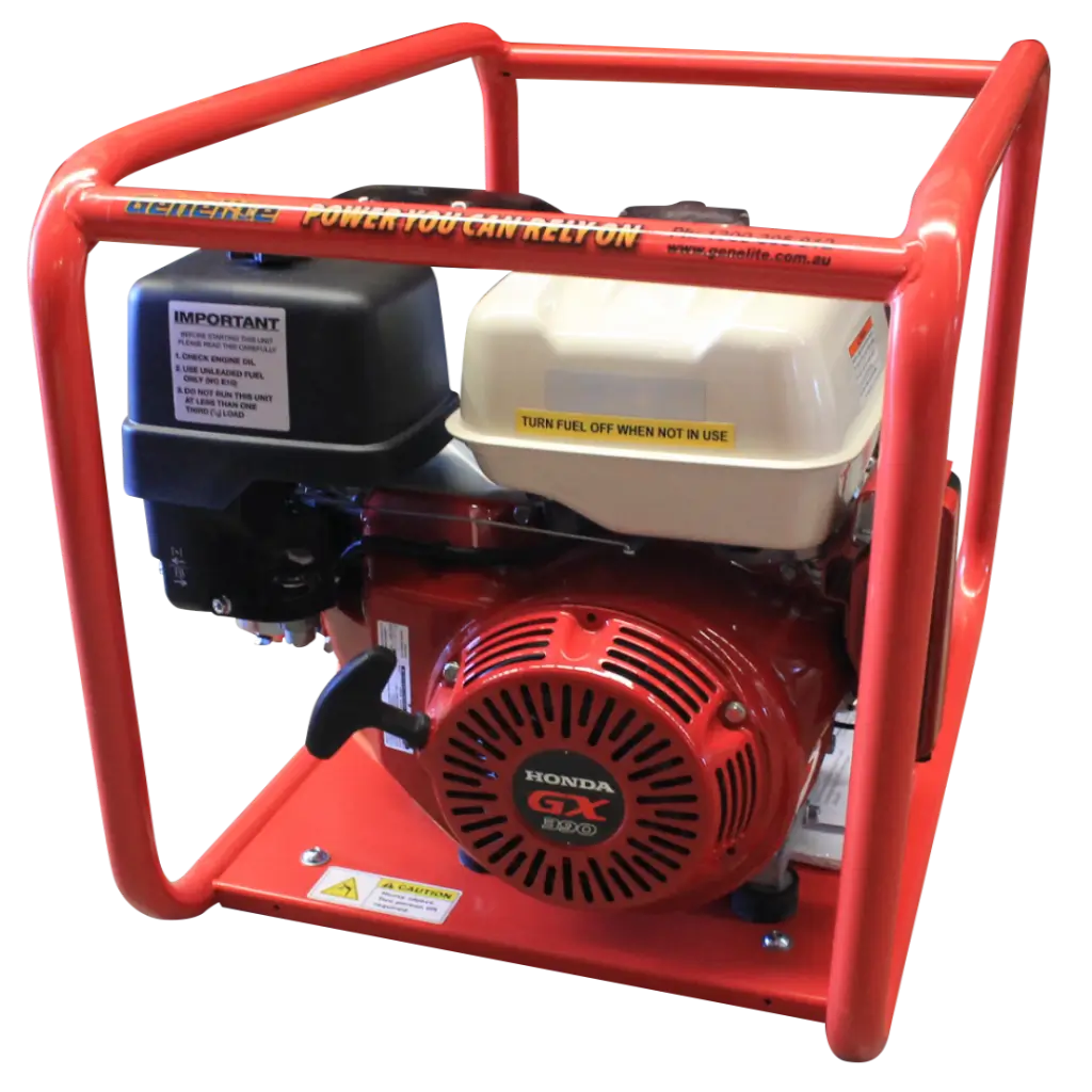 Honda 8kVA Electric Start Generator front on a transparent background