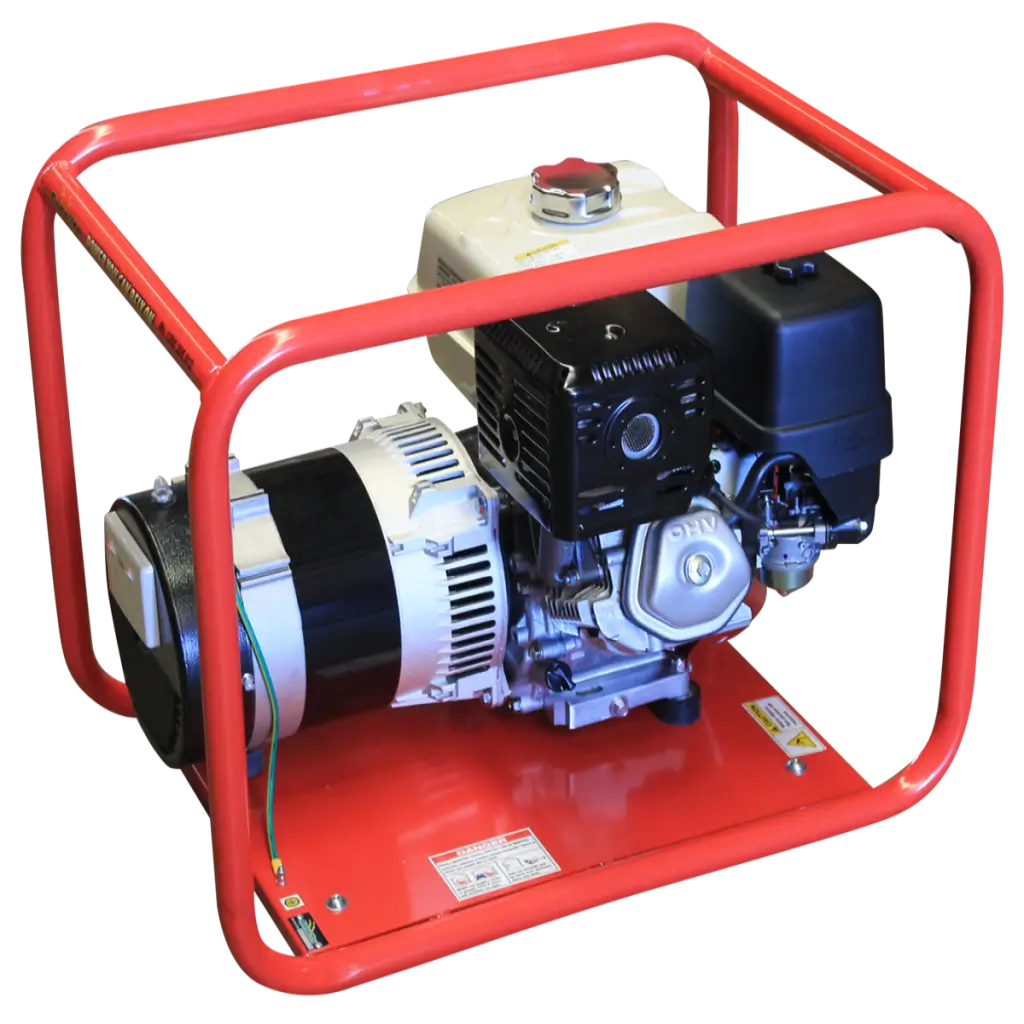 Honda 8kVA Petrol Generator side view on a transparent background
