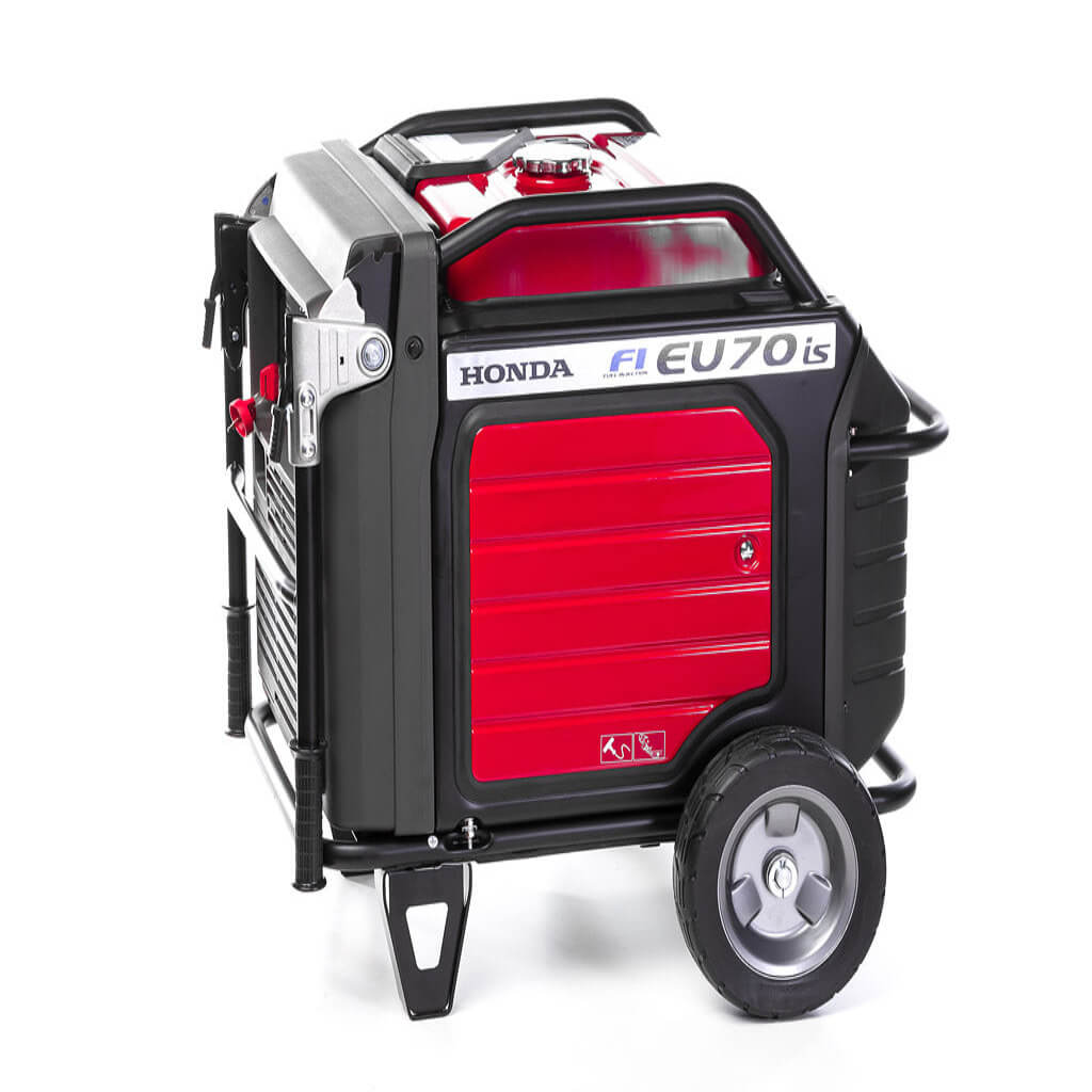 Honda EU70is 3kVA Portable Inverter Generator side on a white background