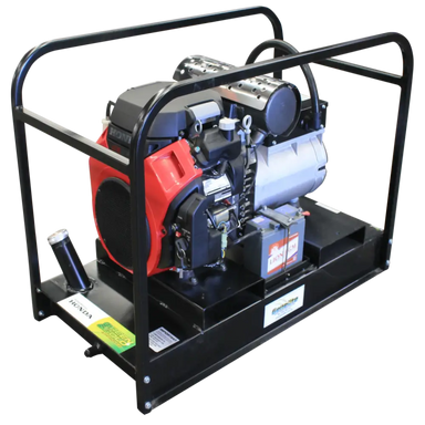Honda GH10000-FBT-3 11kVA 3 Phase Petrol Generator slightly angled to the left on a transparent background