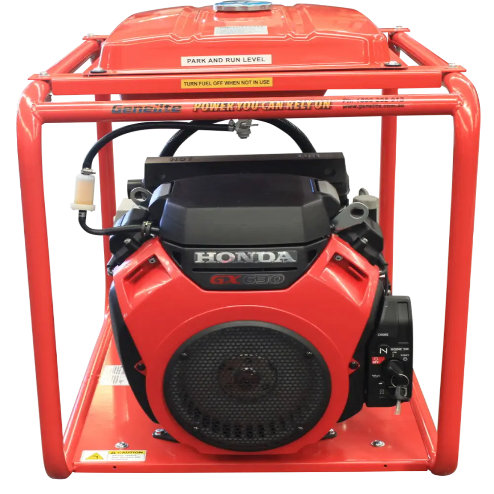 Honda GH10000E-LRT 11kVA Petrol Generator front on a transparent background
