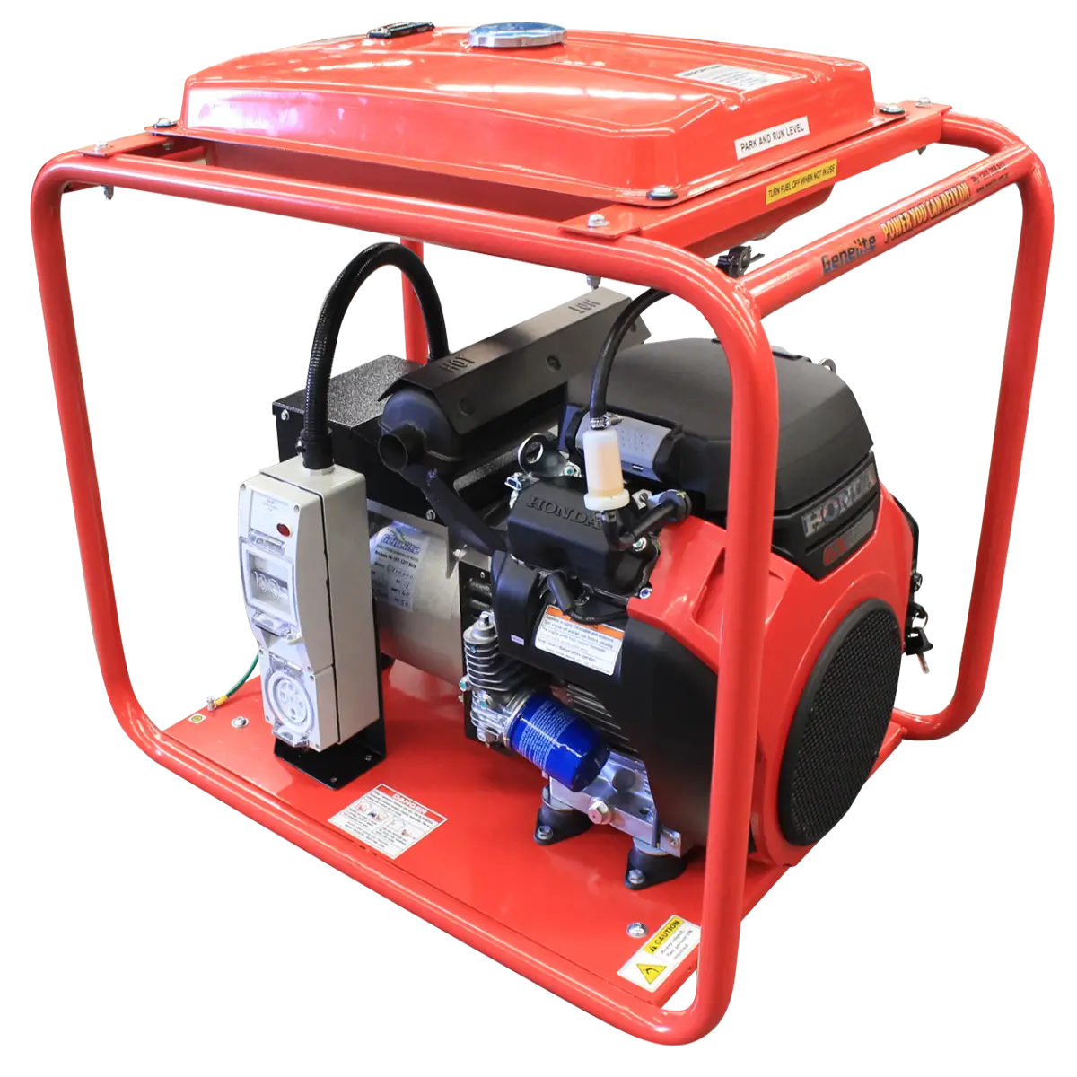 Honda GH12000E-LRT-3 Generator slightly angled to the right on a transparent background