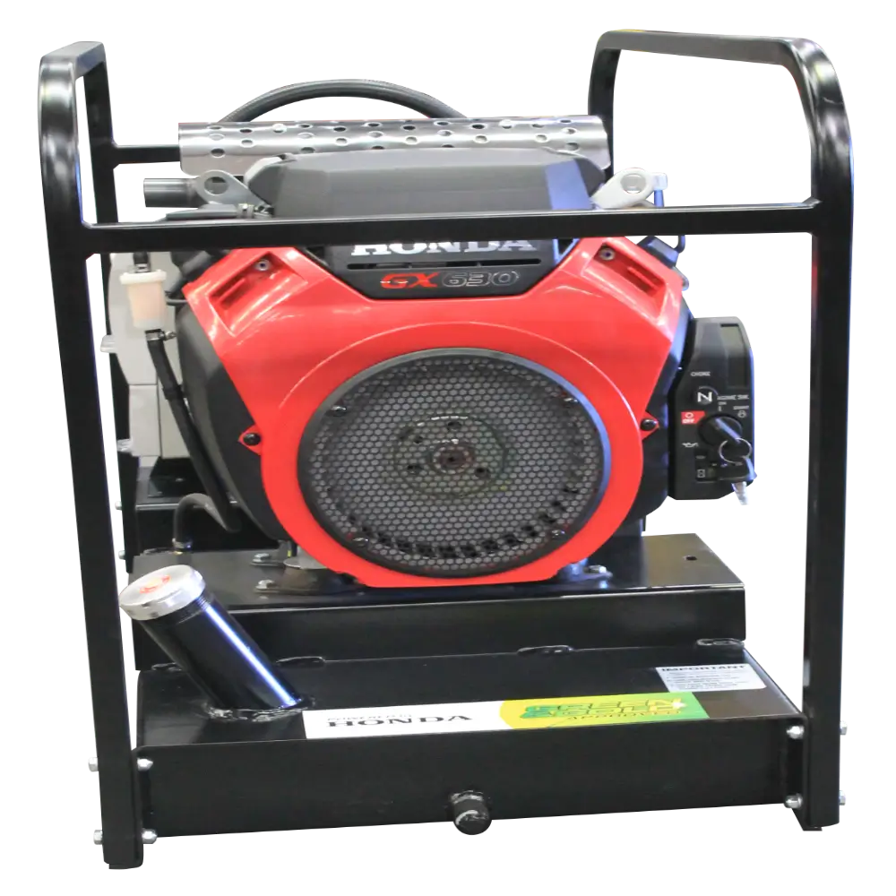 Honda GH14000E-FBT 14.5kVA 3 Phase Petrol Generator front on a transparent background
