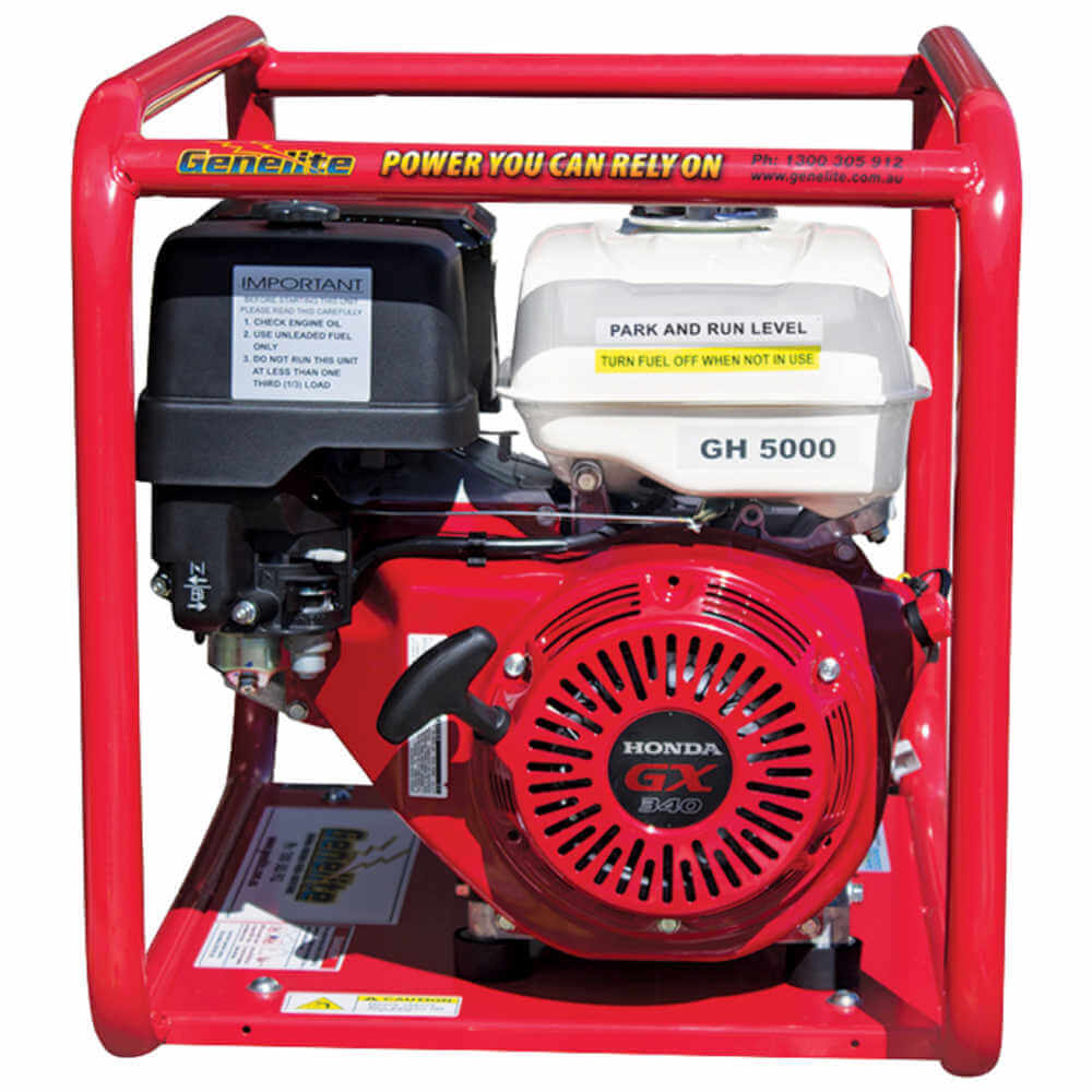 Honda GH5000-3 3 Phase Generator front on a white background