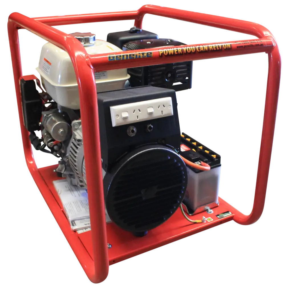 Honda GH7000E Generator front with outlets on a transparent background