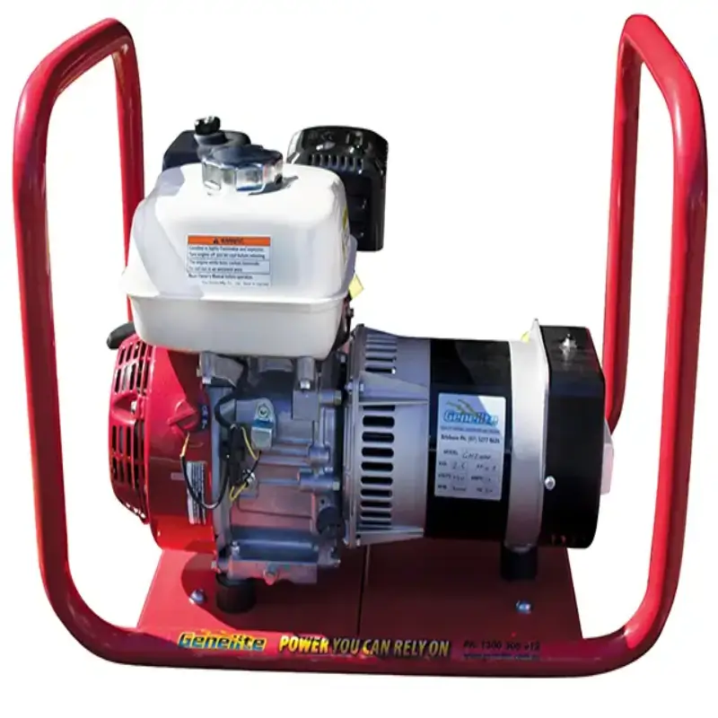 Honda GX160 2.5kVA Generator side on a white background