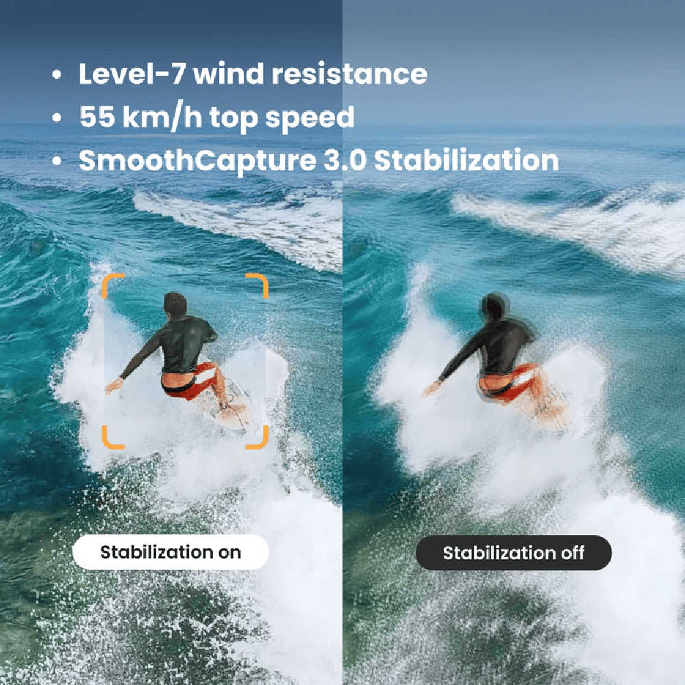 HoverAir AQUA Waterproof Drone Wind resistance stabilization