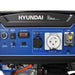 Hyundai 10kVA Petrol Generator controls on a white background