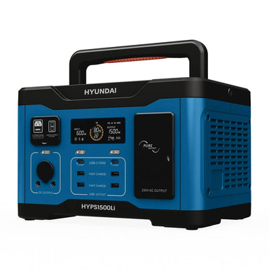 Hyundai 1500W Portable Power Station slightly angled on a white background