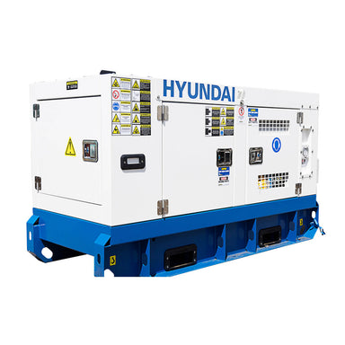 Hyundai 16kVA 3 Phase Diesel Generator slightly angled on a white background