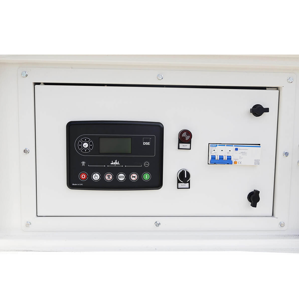 Hyundai 22kVA 3 Phase Diesel Generator controls on a white background