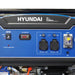 Hyundai 6.8kVA Petrol Generator controls on a white background