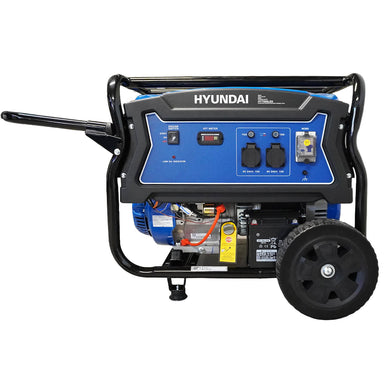 Hyundai 6.8kVA Petrol Generator side on a white background