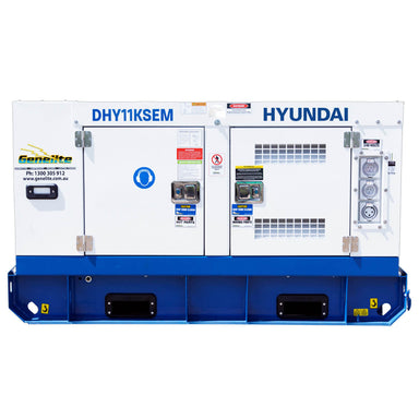 Hyundai DHY11KSEM 14kVA Single Phase Diesel Generator front on a white background