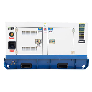 Hyundai DHY11KSE 3 Phase Generator back on a white background