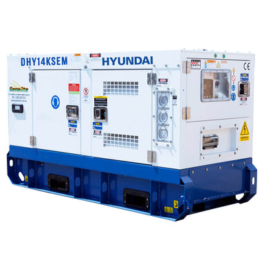 Hyundai DHY14KSEM Single Phase Generator on a white background