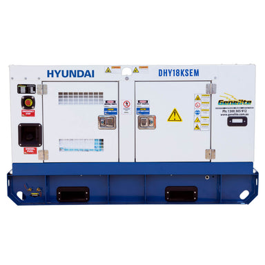 Hyundai DHY18KSEM Single Phase Generator front on a white background