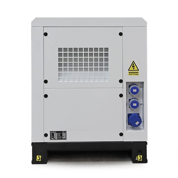 Hyundai DHY22KSEM 27.5kVA Single Phase Diesel Generator back on a white background