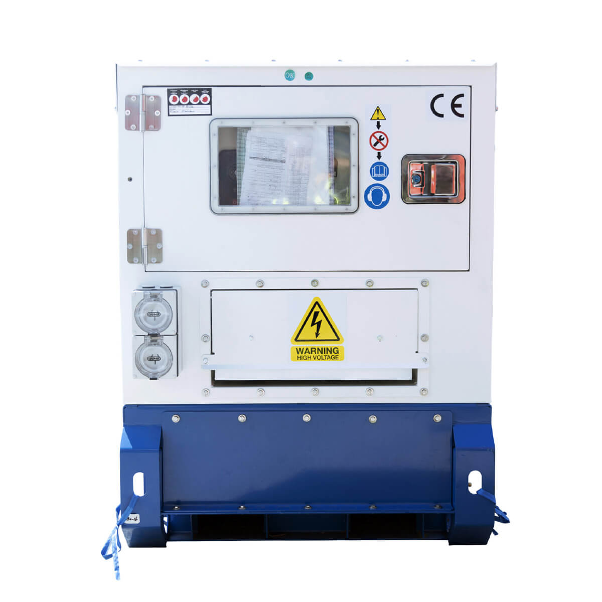 Hyundai DHY22KSE 22kVA 3 Phase Diesel Generator back on a white background