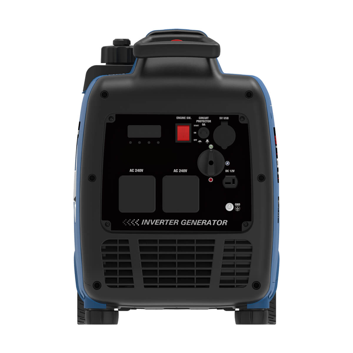 Hyundai HY3500iE Portable Generator outlet controls on a white background