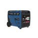A photo of a Hyundai HY6000i 6000w portable inverter generator sitting slightly side on with a white background.