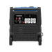A photo showing the back of a Hyundai HY8000i 8000w inverter generator with a white background.