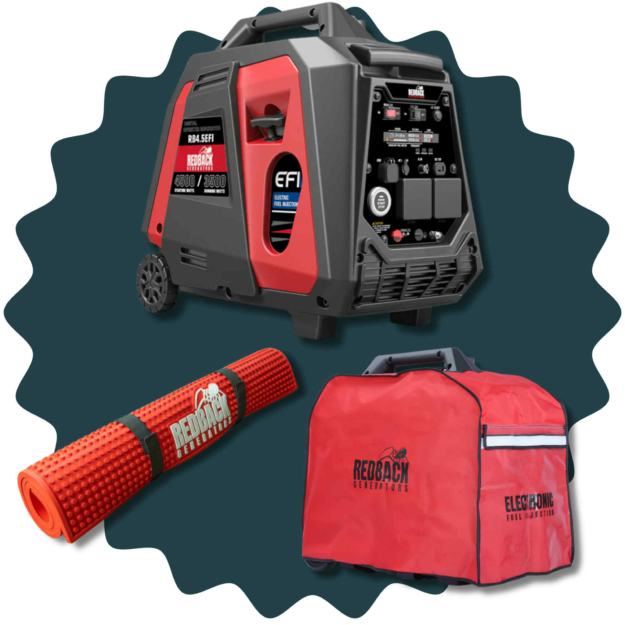 Reback Generator iTechWorld RedBack 4500W Inverter Generator — Outback SafeTrack