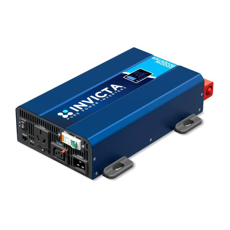 Invicta 12V 2000W ATS-RCD Inverter Angled to the Left on a white background