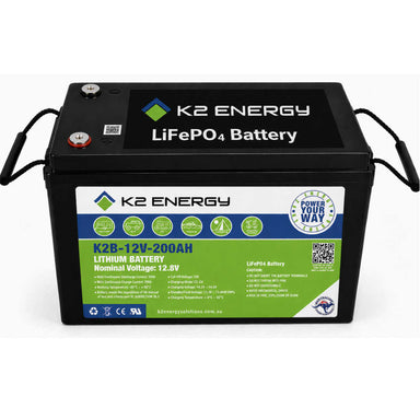 K2 Energy 12v 200ah Lithium Battery Main Photo on a white backgrounc