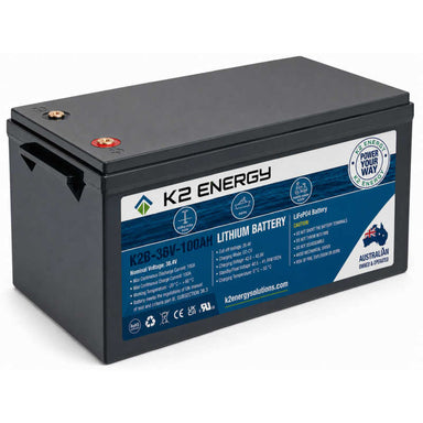 K2 Energy 36v 100ah Lithium Battery Main Photo on a white background