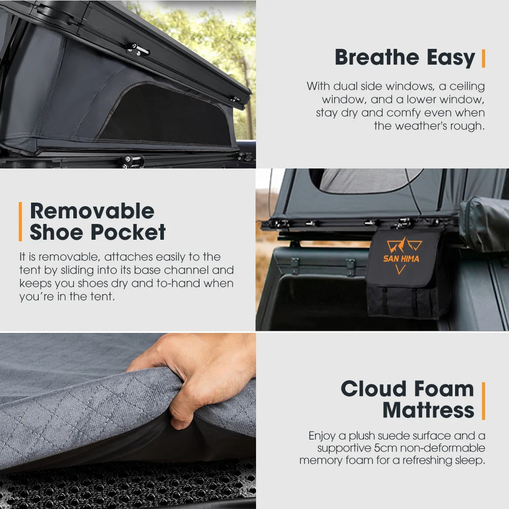 Kalbarri X Roof Top Tent Breathe easy feature in an infograph