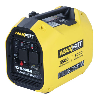 Maxwatt 3.5 kVA Inverter Generator slightly angled on a white background