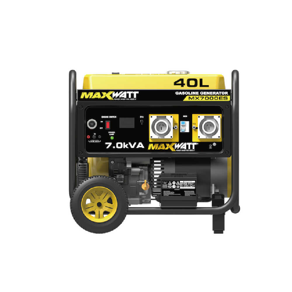 Maxwatt 5500W Petrol Generator side view on a white background