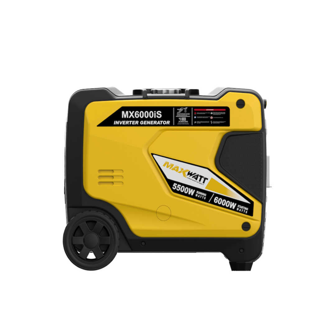 Maxwatt 6000W Generator side on a white background