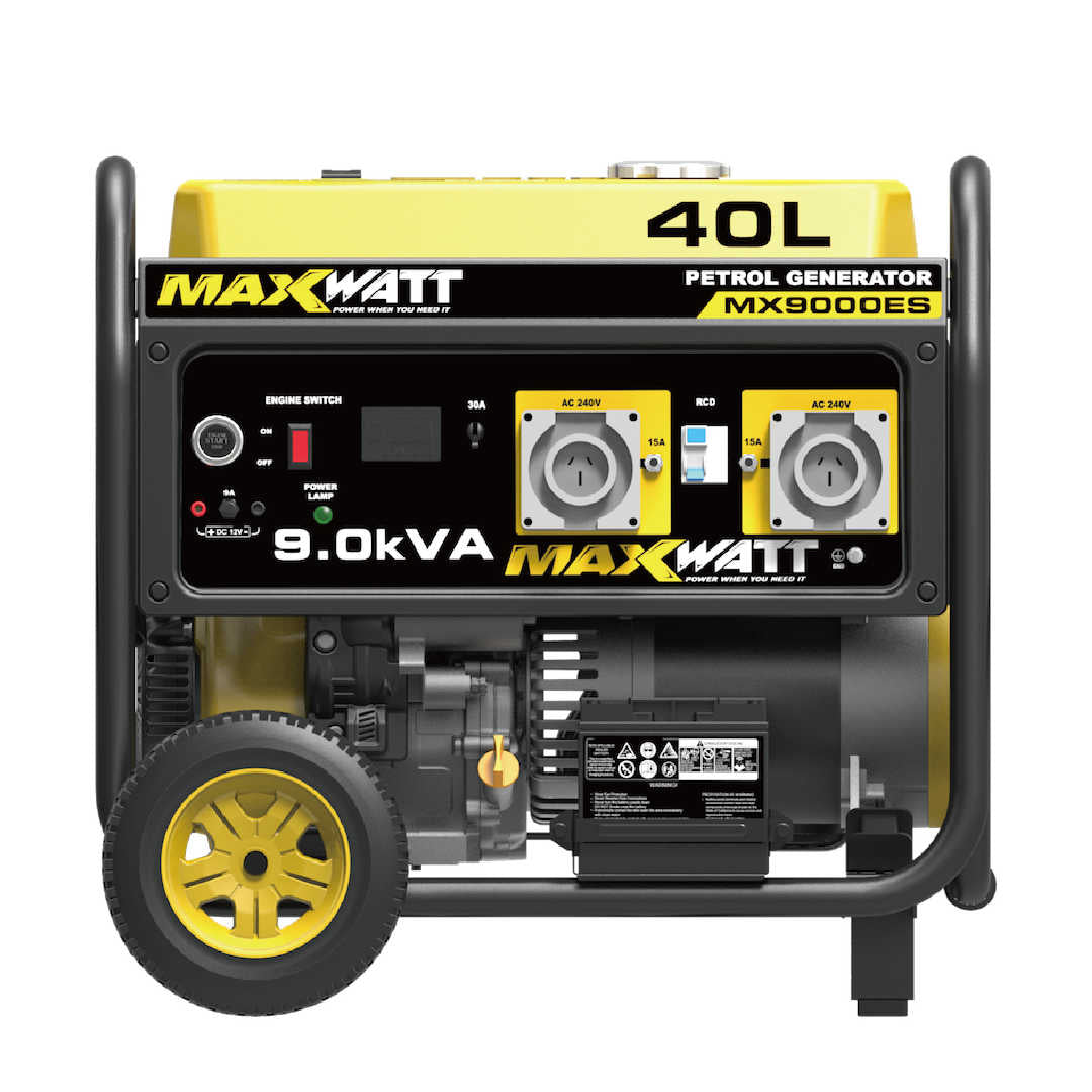 Maxwatt 7500W Petrol Generator side view on a white background