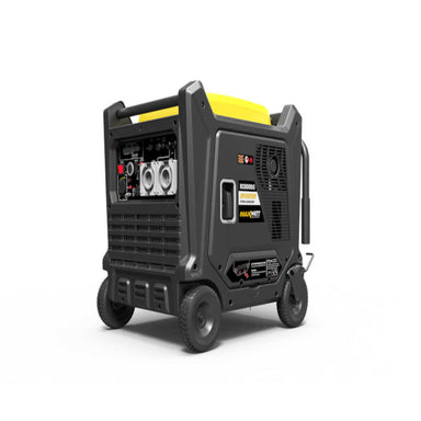 Maxwatt 8000W Portable Inverter Generator back slightly angled on a white background