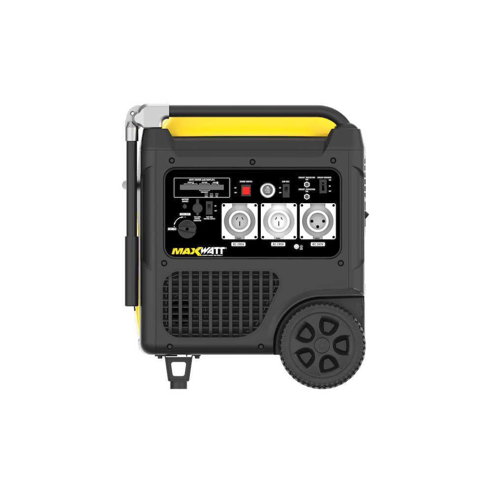 Maxwatt 9000W Generator Side Photo on a white background