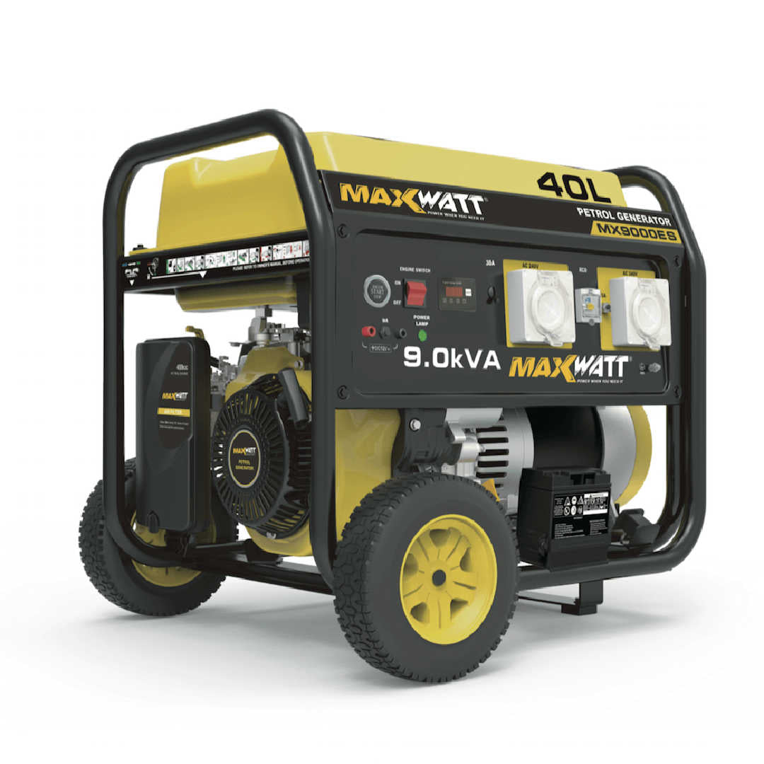 Maxwatt 9 kVA Electric Start Petrol Generator Main Photo on a white background