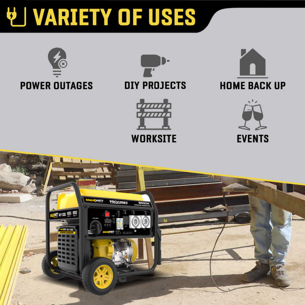 Maxwatt MX11000I variety of uses  infograph