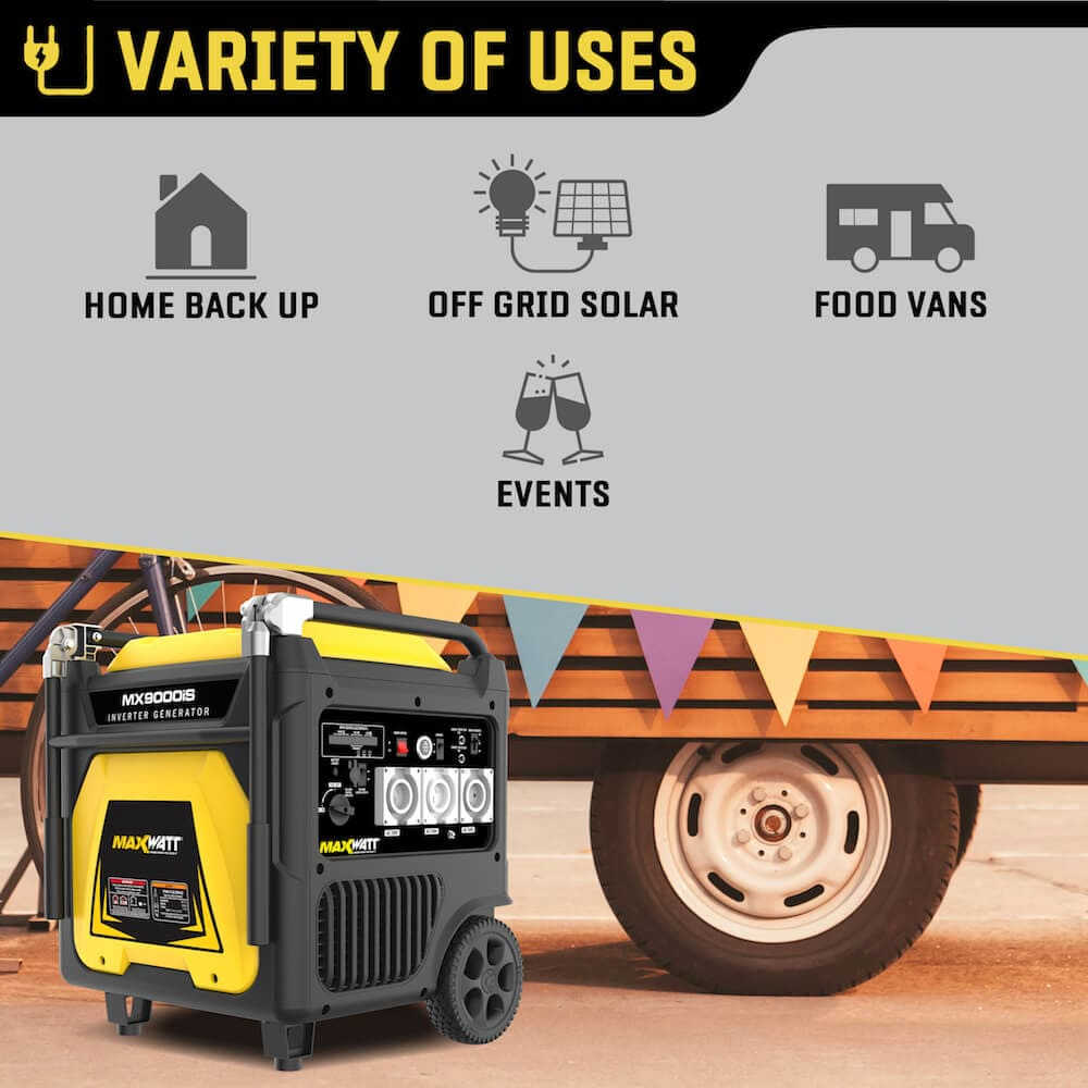 Maxwatt MX9000IS Variety of Uses in an outdoor set up.