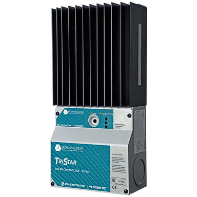 Morningstar 45A Tristar Solar Controller Slightly Angled to the Left on a white background