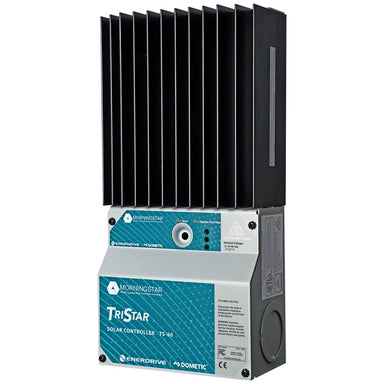 Morningstar 60A Solar Controller Slightly Angled to the Left on a white background