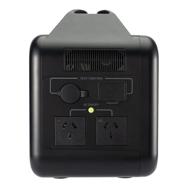 A photo of a MyCOOLMAN 1000W 78Ah Portable Power Station facing side on.