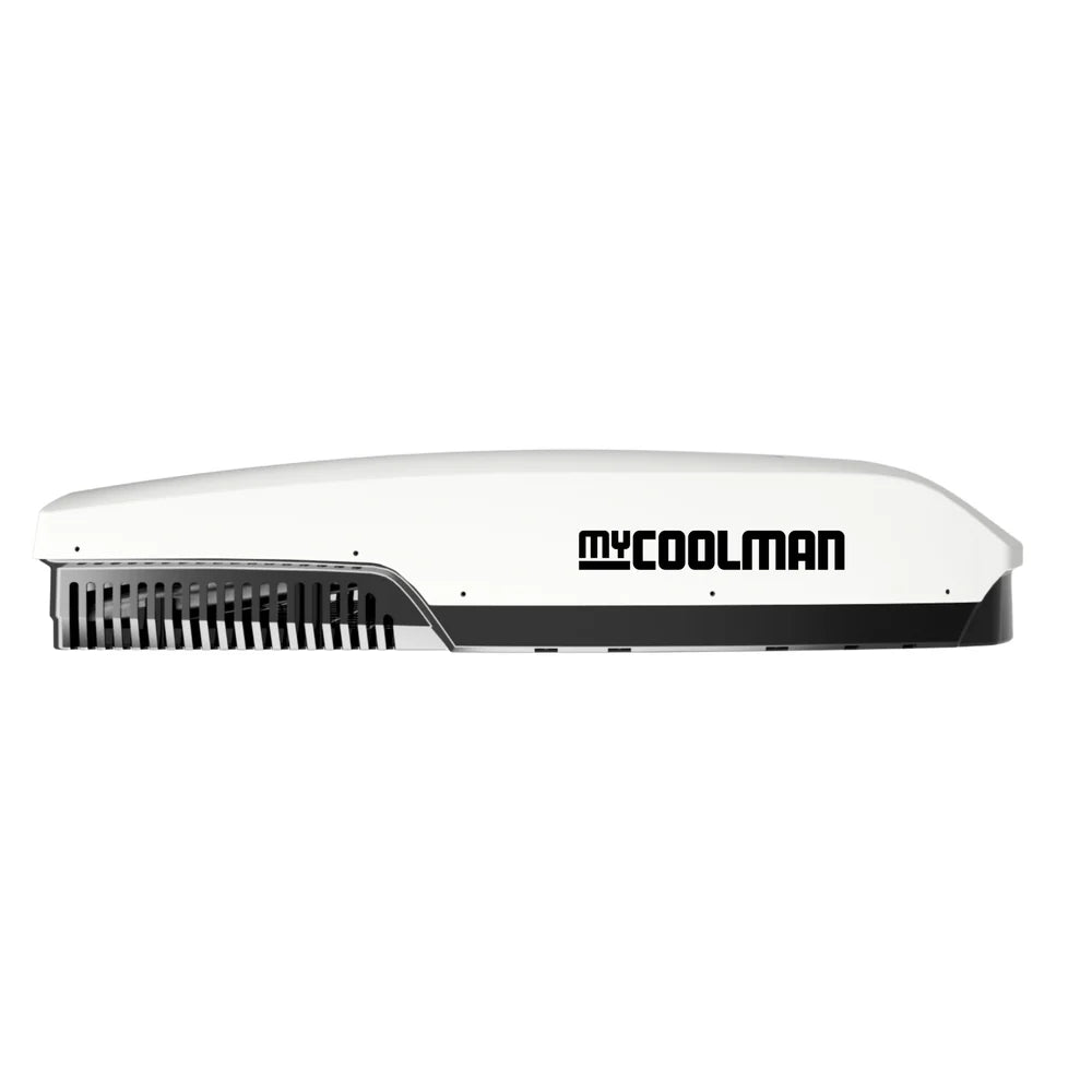 MyCOOLMAN 3.5kW Caravan Air Conditioner side view in white background