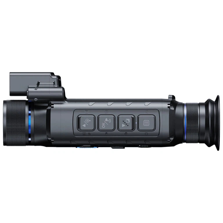 Pard Leopard 640 35mm thermal monocular top view on a white background.