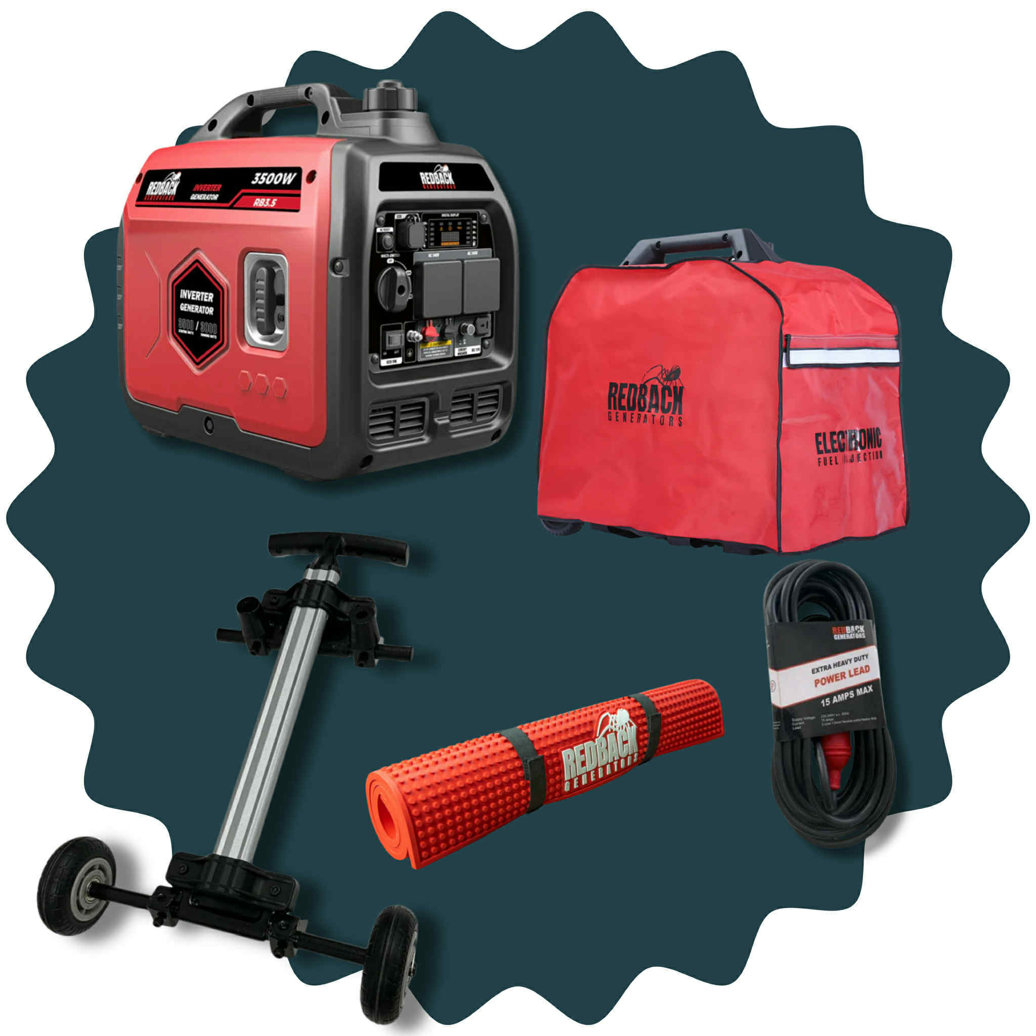 Reback Generator iTechWorld RedBack 3500W Inverter Generator — Outback SafeTrack